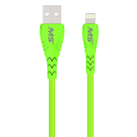 MOBILESPEC 10ft. Lightning to USB Hi-Vis Charge and Sync Cables, Green MB06723